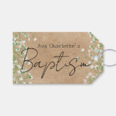 赤ちゃんの息の水の色かわいいフローラボホバプテスマ ギフトタグ (正面(横))