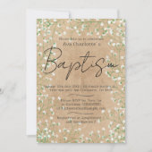 赤ちゃんの息の水の色かわいいフローラボホバプテスマ 招待状 (正面)