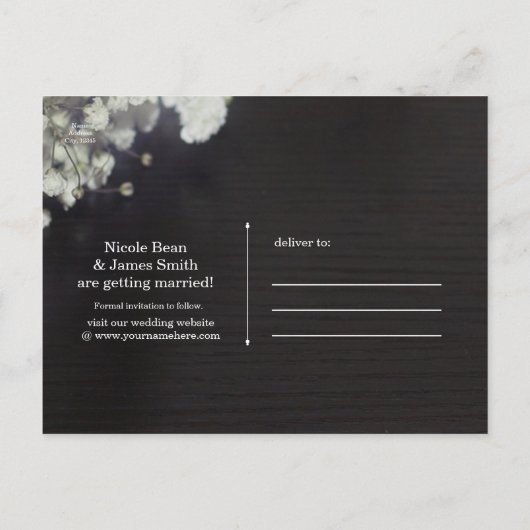 赤ちゃんの息の濃い木は日付素朴を保存 案内ポストカード (裏面)