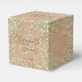 赤ちゃんの息の白い素朴花ボホ結婚の フェイバーボックス (正面サイド)