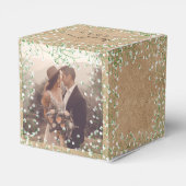 赤ちゃんの息の白い素朴花ボホ結婚の フェイバーボックス (裏面サイド)