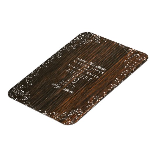 赤ちゃんの息の納屋の木の日付を保存 マグネット (左側)