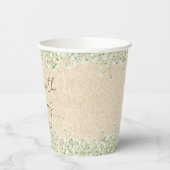 赤ちゃんの息の花かわいいアイボリーファームハウス結婚ズ 紙コップ (左)