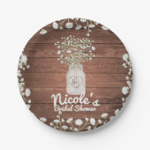 赤ちゃんの息の花と木のエレガントパーティー ペーパープレート (正面)