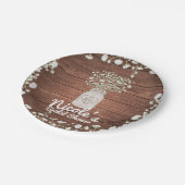 赤ちゃんの息の花と木のエレガントパーティー ペーパープレート (アングル)