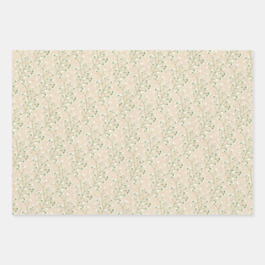 赤ちゃんの息の花ボホシックバプテスマ結婚ーズ ラッピングペーパーシート (正面)