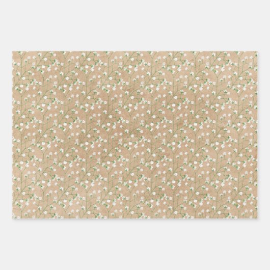 赤ちゃんの息の花ボホシックバプテスマ結婚ーズ ラッピングペーパーシート (正面3)