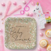 赤ちゃんの息の花ボホファームハウスベビーシャワー ペーパープレート (パーティー)