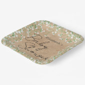 赤ちゃんの息の花ボホファームハウスベビーシャワー ペーパープレート (傾斜あり)