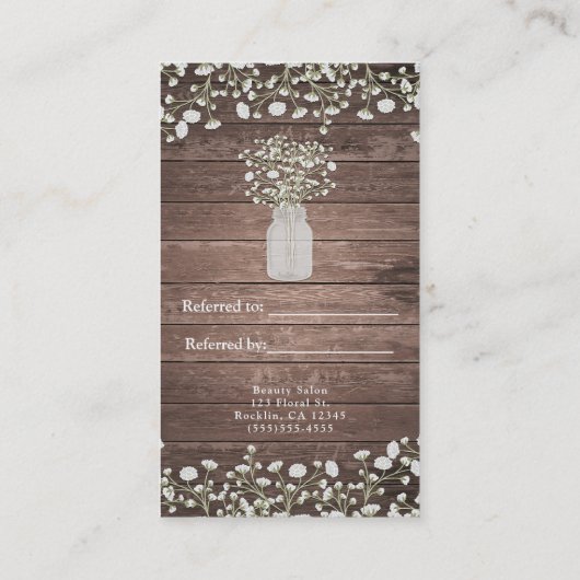 赤ちゃんの息の花素朴木が友達を参照 紹介カード (裏面)