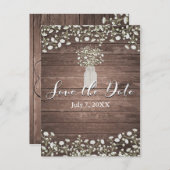 赤ちゃんの息の花素朴木日付を保存 案内ポストカード (正面/裏面)