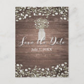 赤ちゃんの息の花素朴木日付を保存 案内ポストカード (正面)