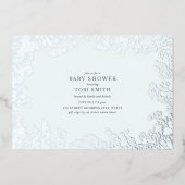 赤ちゃんの息の青い少年の赤ちゃんシャワー 箔招待状 (正面)