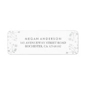 赤ちゃんの息は白とシルバー結婚の ラベル (正面)