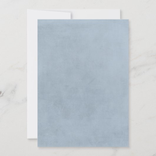 赤ちゃんの息ほこりっぽい青いフローラ赤ちゃんシャワー 招待状 (裏面)