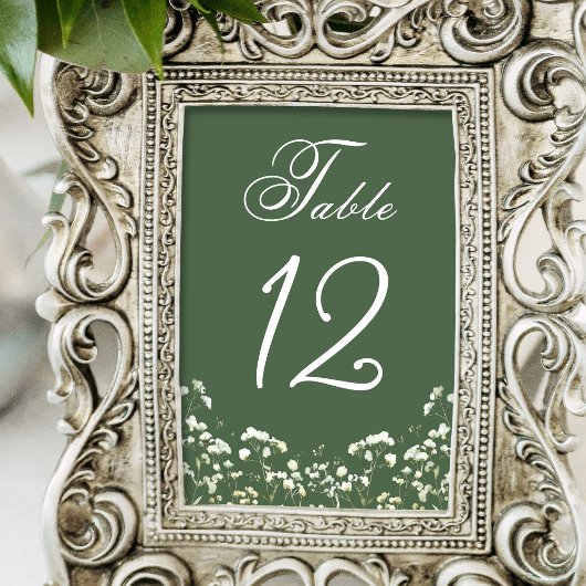 赤ちゃんの息をセージ・グリーン テーブルナンバー