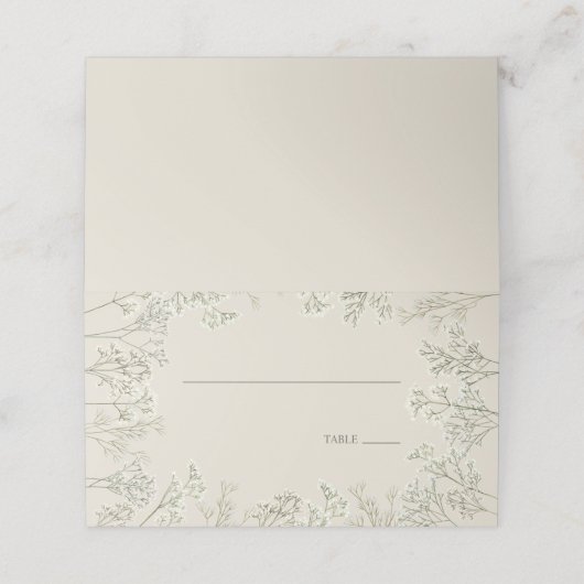 赤ちゃんの息を吐くエレガントな結婚式 プレイスカード (外部開封)