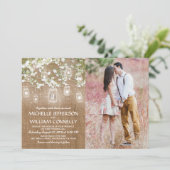 赤ちゃんの息素朴のラップフォト結婚ズ 招待状 (スタンド正面)