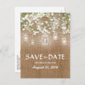 赤ちゃんの息素朴のラップSave the Date 案内ポストカード (正面/裏面)