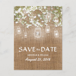 赤ちゃんの息素朴のラップSave the Date 案内ポストカード