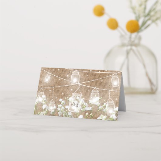 赤ちゃんの息素朴の結婚ラップ プレイスカード (裏面)