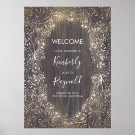 赤ちゃんの息素朴フローラの結婚歓迎サイン ポスター