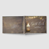 赤ちゃんの息素朴灯のワイン結婚樽 ゲストブック (全面)