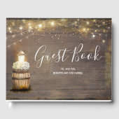 赤ちゃんの息素朴灯のワイン結婚樽 ゲストブック (正面)