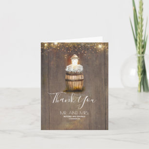 赤ちゃんの息素朴灯結婚の感謝 サンキューカード