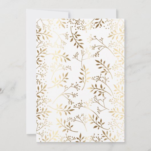 赤ちゃんの息金ゴールドとホワイトリハーサルディナー 招待状 (裏面)