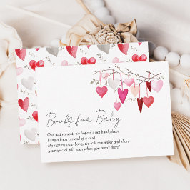 赤ちゃんの愛らしいハートのベイビーシャワーの本 エンクロージャーカード