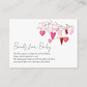 赤ちゃんの愛らしいハートのベイビーシャワーの本 エンクロージャーカード (正面)
