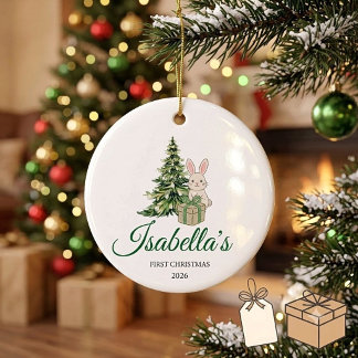 赤ちゃんの最初のクリスマスのオーダーメイド陶器 セラミックオーナメント