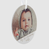 赤ちゃんの最初のクリスマスの写真 かわいい オリジナルグッズ オーナメント (正面)