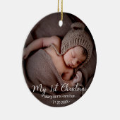 赤ちゃんの最初のクリスマスの写真 セラミックオーナメント (右)