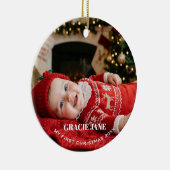 赤ちゃんの最初のクリスマスの写真 セラミックオーナメント (右)