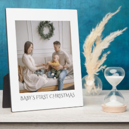 赤ちゃんの最初のクリスマスの家族写真  フォトプラーク