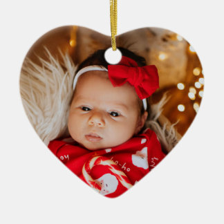 赤ちゃんの最初のクリスマスの思い出の品 フェスティブな写真 セラミックオーナメント