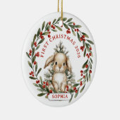 赤ちゃんの最初のクリスマスの陶器の円形のオーナメント セラミックオーナメント (右)