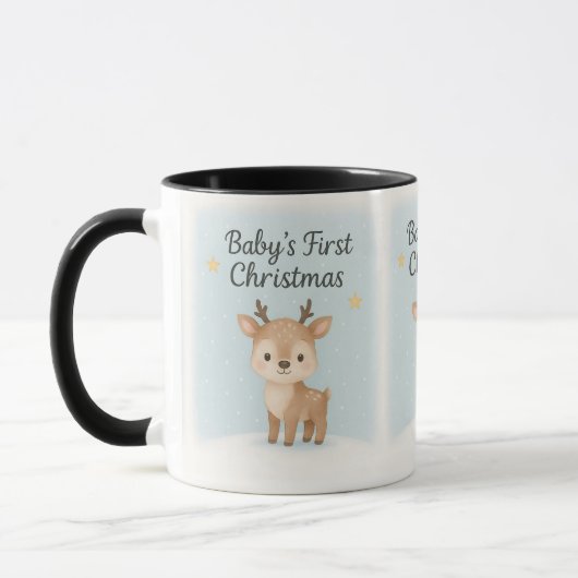 赤ちゃんの最初のクリスマストウモシリの可愛いあったかホリデー マグカップ (左)