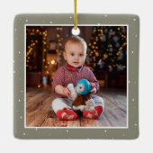 赤ちゃんの最初のクリスマストナカイの思い出の写真 セラミックオーナメント (裏面)