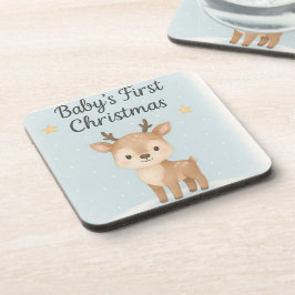赤ちゃんの最初のクリスマストリトウモロコシ かわいい ぬくもりあふれる保育園 コースター