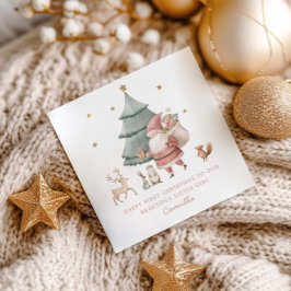 赤ちゃんの最初のクリスマス かわいいテディベア シーズンカード