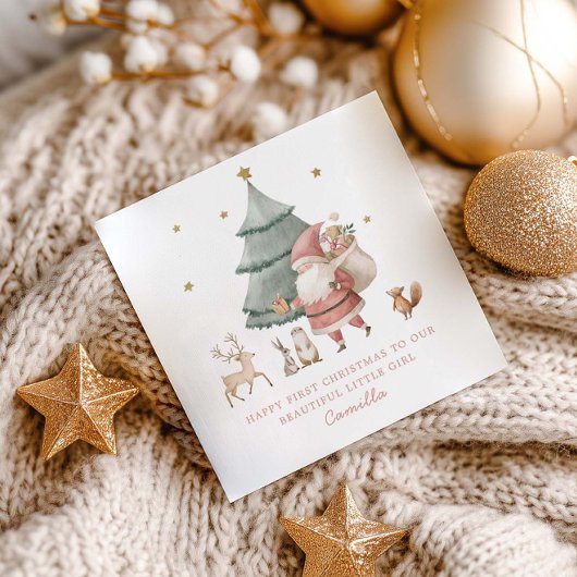 赤ちゃんの最初のクリスマス かわいいテディベア シーズンカード