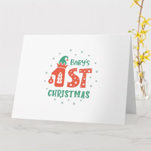 赤ちゃんの最初のクリスマス カード (黄色い花)