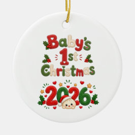 赤ちゃんの最初のクリスマス セラミックオーナメント