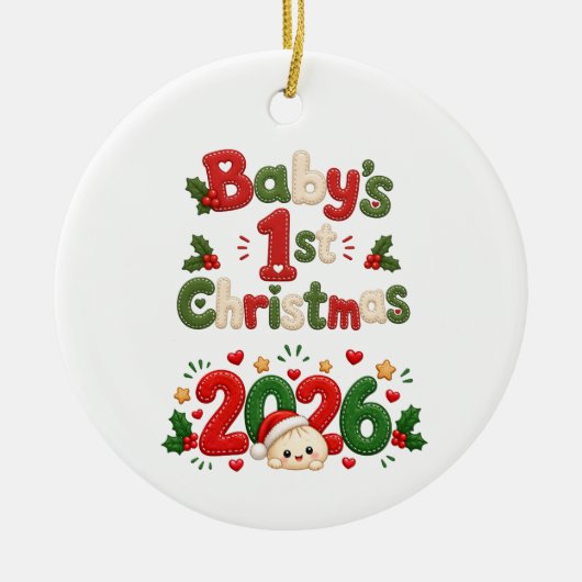 赤ちゃんの最初のクリスマス セラミックオーナメント (正面)