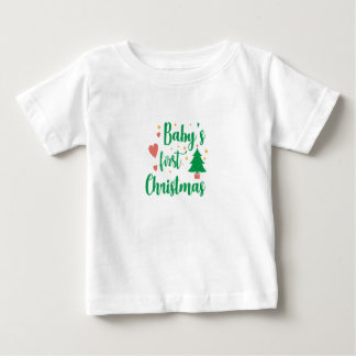 赤ちゃんの最初のクリスマス ベビーTシャツ