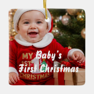 赤ちゃんの最初のクリスマス 写真 名前 年 セラミックオーナメント