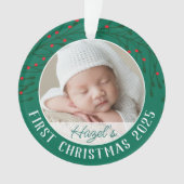 赤ちゃんの最初のクリスマス 回転アクリルオーナメント オーナメント (正面)